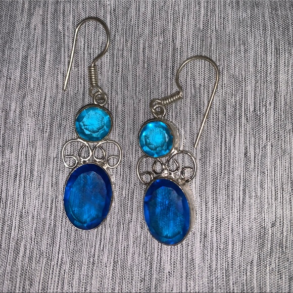 Stirling silver earrings with Gemstones - Picture 1 of 1